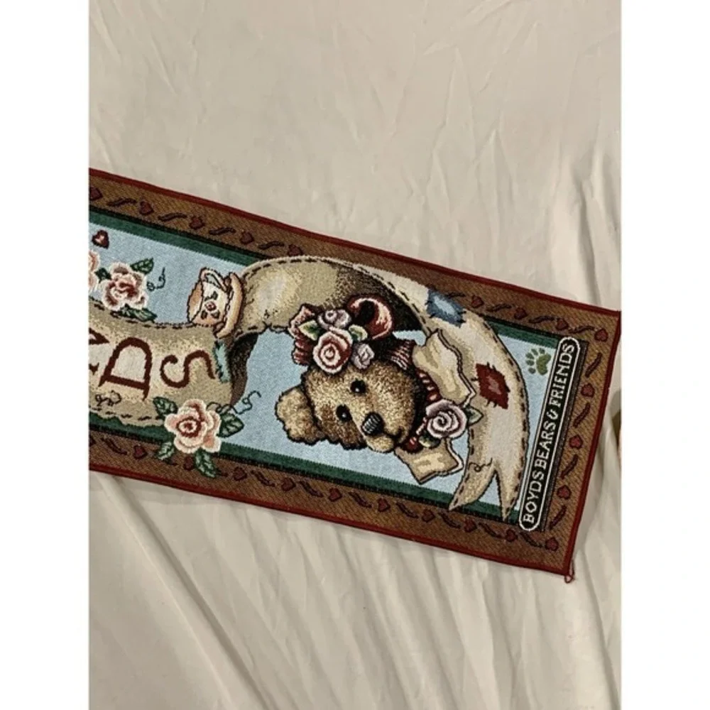 Boyds Bears Best Friends Afternoon Tea Tapestry Wall Hanging Bell Pull 7.5